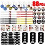 88 PCs Pirates bagues Trousseau Porte-Clés Pirate Bracelets Pirate Eye Patch Moustache Tatouages Cadeau D'anniversaire Sacs Pina