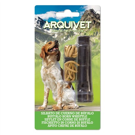ARQUIVET Sifflet de corne de buffle - 9 cm - Silbate pour l'entraînement et l'entraînement pour chiens - Whistle