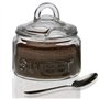MGE - Bocal pour Produits Alimentaires - Sucrier/Salière en et Verre avec Couvercle et Cuillère - Récipient pour Aliments ou Épi