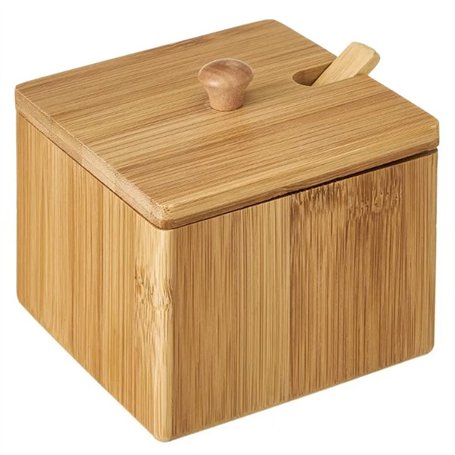 MGE - Sucrier avec Couvercle et Cuillère - Salière - Boite à Épices - Salière et Sucrière avec Couvercle