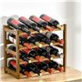 HOMCOM Botellero Pequeño de Bambú Soporte Para 16 Botellas Estantería de Vino de 4 Niveles Para Cocina Comedor Bar Carga 75 kg 4