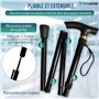 OrtoPrime Canne de Marche Pliable et Réglable pour Seniors - Canne Pliante Légère et Robuste, Confortable pour Hommes et Femmes,