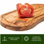 Erreke Planche a Decouper Bois Olivier, Planche à Découper Bois, Fait Main, Servir ou Couper les Aliments Viande Fromage Pain Cu