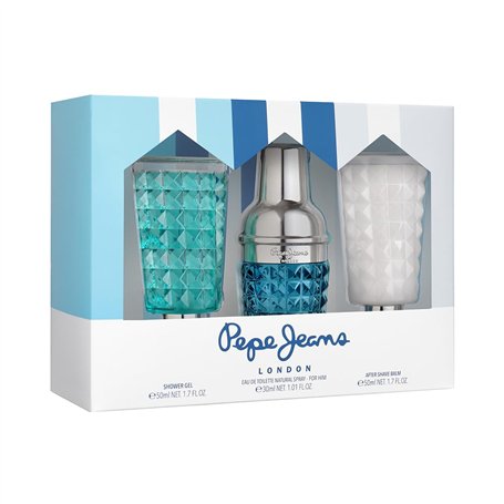 Pepe Jeans Life Is Now For Him Coffret Cadeau Homme Pack 3 Pièces Eau de Toilette Homme 30ml After Shave 50ml et Gel Douche 50ml