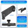 Support Tablette Voiture appuie Tete reglable Rotation de 360 Installation Facile sans Outils Compatible avec Les tablettes PC d