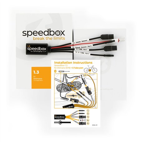 SPEEDBOX 1.3 Compatible avec Shimano (EP8) + Port E-Tube/Puce de Tuning pour vélos électriques avec Moteurs Shimano avec Di2 + S