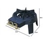FOKER-Réchaud à Gaz en Fonte ，3 Robinets-28/37Mbar,4 pieds 3 robinets + Tuyau gaz à vis 1.50m + Détendeur Butane