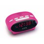 Ices ICR-210 Rose -Tuner PLL-FM- Haut-parleurs intégrés- Radio-réveil- Fonctionnement sur piles- Écran LED- Double fonction d'al