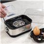 Princess 262046 Cuiseur à œufs électrique - Pour 6 œufs - Œufs durs, mollets ou à la coque - 400 W Inox Brossé
