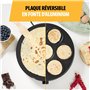 Tristar crêpière BP-2639 - ø33 cm - 1 grande crêpe ou 7 petites crêpes à la fois - Plaque amovible - 1 500 W, Noir