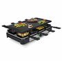 Tristar Raclette - 8 personnes - Surface de cuisson 42 x 23 cm - Thermostat réglable avec anneau lumineux - 1400 W - Noir - RA-2