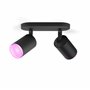 Philips Hue White & Color Ambiance Fugato Spot 2 flg. noir 2x350lm, dimmable, contrôlable par application, compatible avec Amazo