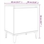 Comodino con Gambe in Metallo Rovere Marrone 40x30x50 cm
