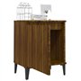 Comodino con Gambe in Metallo Rovere Marrone 40x30x50 cm