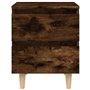 vidaXL Comodino con Gambe in Legno Massello Rovere Fumo 40x35x50 cm