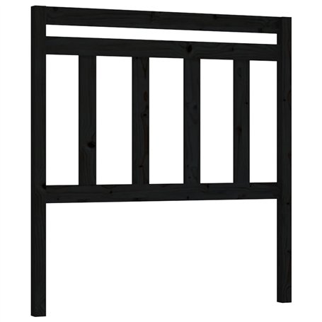 Tête de lit Noir 96x4x100 cm Bois massif de pin