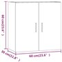 Mobile Pensile Rovere Fumo 60x30x60 cm Legno Multistrato