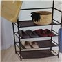 Home & Styling Porte-manteau multifonction en métal avec 4 étagères à chaussures