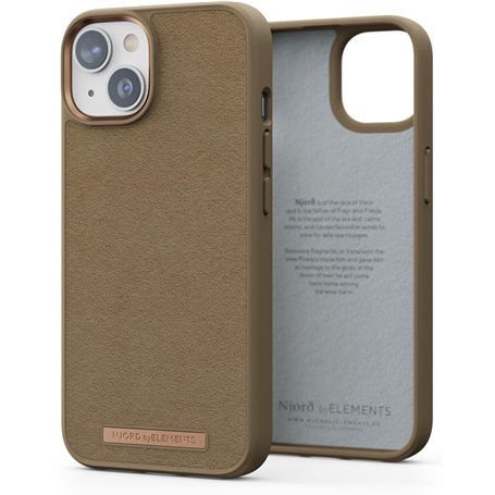 Njord Collections Comfort+ Coque de téléphone - Compatible avec iPhone 14 Plus - Suède de Haute qualité - Matériau recyclé - Pro