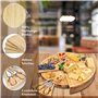 Villux Plateau de Service en Bambou - Plateau à Fromage et Charcuterie Avec Set de Couteaux - Planche en Bois