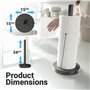 Minismus Porte Essuie-Tout sur Pied Noir - Support Rouleau Stable avec Bras Anti-Roulement - Dérouleur Papier Cuisine Moderne -