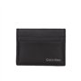Calvin Klein Porte-cartes en cuir uni pour homme Noir