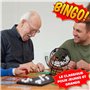 Kyto Grand Jeu de Bingo doré en métal avec 150 jetons, 75 balles de Bingo et Plateau de Jeu en Bois, 18 Cartes de Bingo Stables 