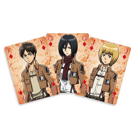 Crunchyroll SAKAMI Attack on Titan Lot de 52 Cartes à Jouer au Poker Blanc