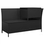 Salon de jardin 3 pcs avec coussins Noir Résine tressée
