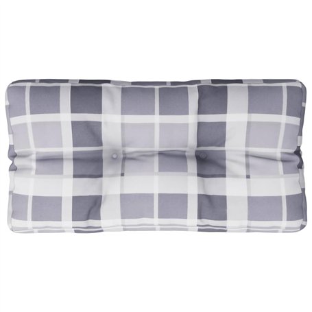 vidaXL Coussin de Palette Motif à Carreaux Gris 70x40x12 cm Tissu