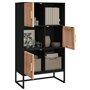 Credenza Nera 70x35x125 cm in Legno Multistrato