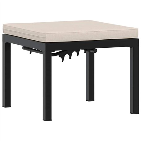 vidaXL Tabouret de Jardin avec Coussin Noir Acier Enduit de Poudre
