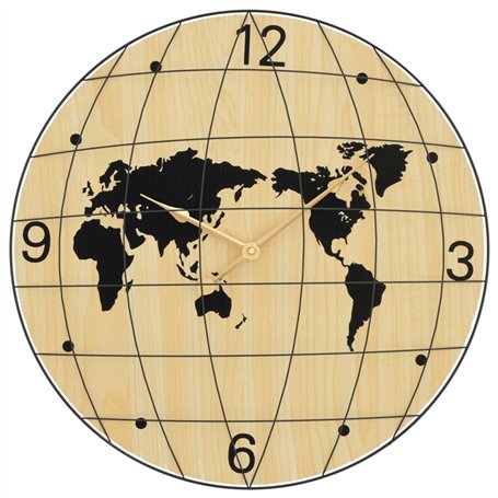 vidaXL Horloge Murale Jaune et Noir Ø50 cm Bois d'ingénierie