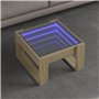 vidaXL Table basse avec miroir LED Infinity - Bois d'ingénierie - Chêne Sonoma - 50 x 53 x 30 cm - Salon / Chambre