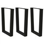 vidaXL Pieds de Table à Manger Forme de V 3 pcs Noir 70x(72-73