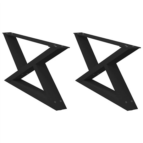 vidaXL Pieds de table basse 2 pcs noir 70x(30-31