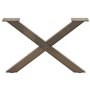 vidaXL Pieds de Table Basse Forme de X 2 pcs Acier Naturel 50x(30-31) cm Acier, Pied de Table, Pied de Table en métal, Pied de M