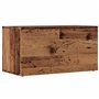 vidaXL Boîtes de Rangement LP Vieux Bois 69,5x34x36 cm Bois ingénierie, Table pour Tourne-Disque, Meuble de Rangement pour LP, S