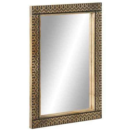 vidaXL Miroir de Bain 50x70 cm Bois de manguier Massif et Verre