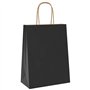 vidaXL Sacs en Papier 250 pcs avec poignées Noir 21x11x28 cm