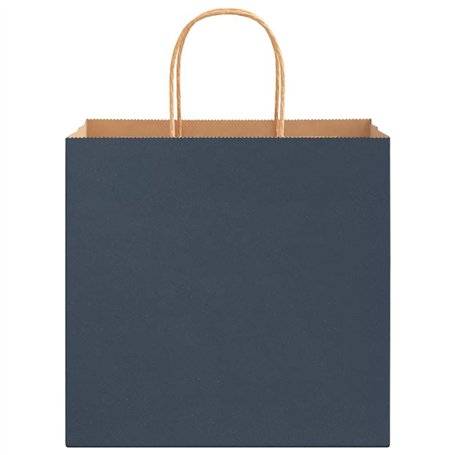 vidaXL Sacs en Papier 50 pcs avec poignées Bleu 26x17x25 cm