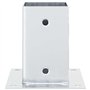 vidaXL Bases de poteau carrées 4 pcs argent 91x91 mm acier galvanisé, base de clôture en béton, base de poteau de clôture, suppo