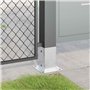 vidaXL Bases de poteau carrées 12 pcs argent 91x91 mm acier galvanisé