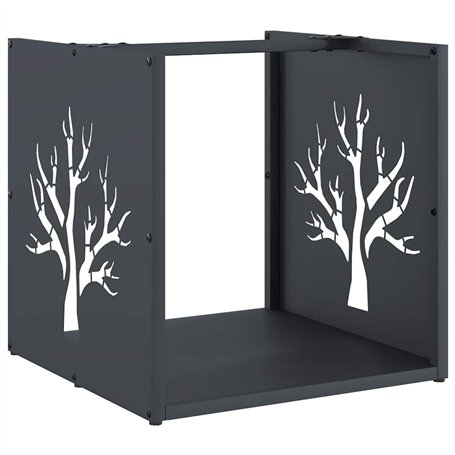 vidaXL Portant de Bois Chauffage Anthracite 40x40x40 cm