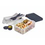 LocknLock TO GO - Boîte à déjeuner avec compartiments et couverts - 1 l - 207 x 137 x 88 mm - 3 compartiments et gobelets à sauc
