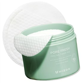 [MIZON] PORE FRESH PEELING TONER PAD (x60) Soin coréen - AHA + BHA + PHA - Apaise & Exfolie en douceur - Resserre les pores - Di