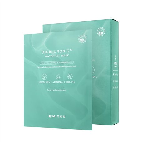 [MIZON] CICALURONIC WATER FIT MASK (10x) Soin coréen - Masques pour le visage - Vegan - Centella Asiatica & Acide Hyaluronique -