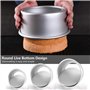 Gesentur Ensemble de Moules à Gâteau Ronds Revêtement Anti-adhésif avec Base Amovible Moules (1, Argent (3 Pièces /5‘’+7‘’+9‘’)