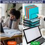 Dasher Products Organisateur de Bureau et Rangement en Maille - avec 3 bacs à Lettres coulissants et 5 Porte-classeurs verticaux