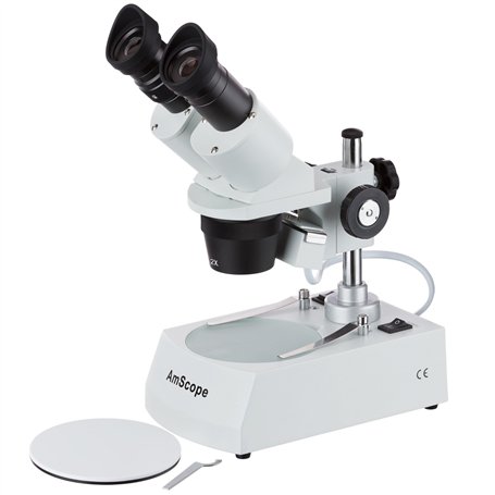 AmScope SE306R-P20 Microscope stéréo binoculaire 40X-80X avec double lumière